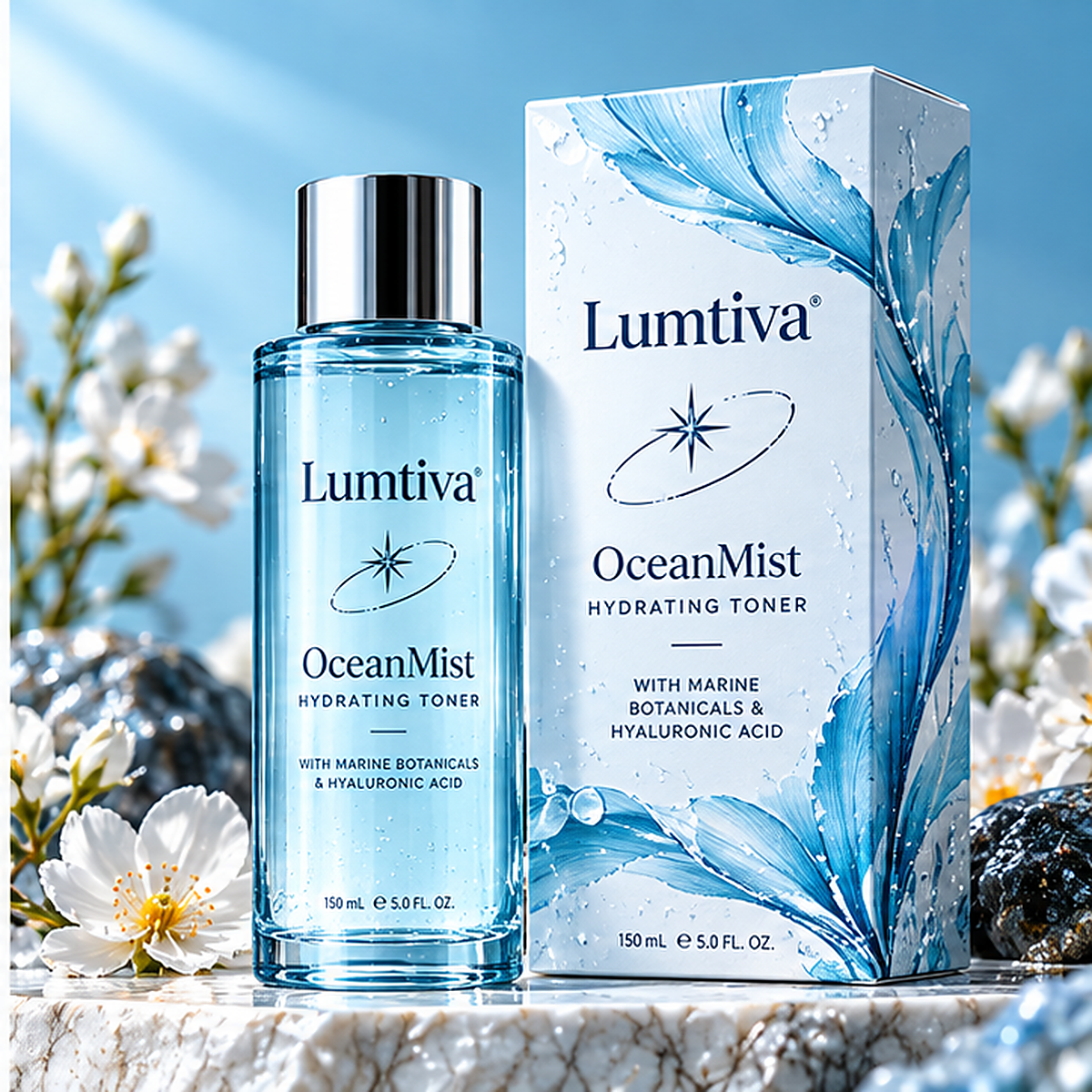 Lumtiva OceanMist Hydrating Toner – packaging concept view