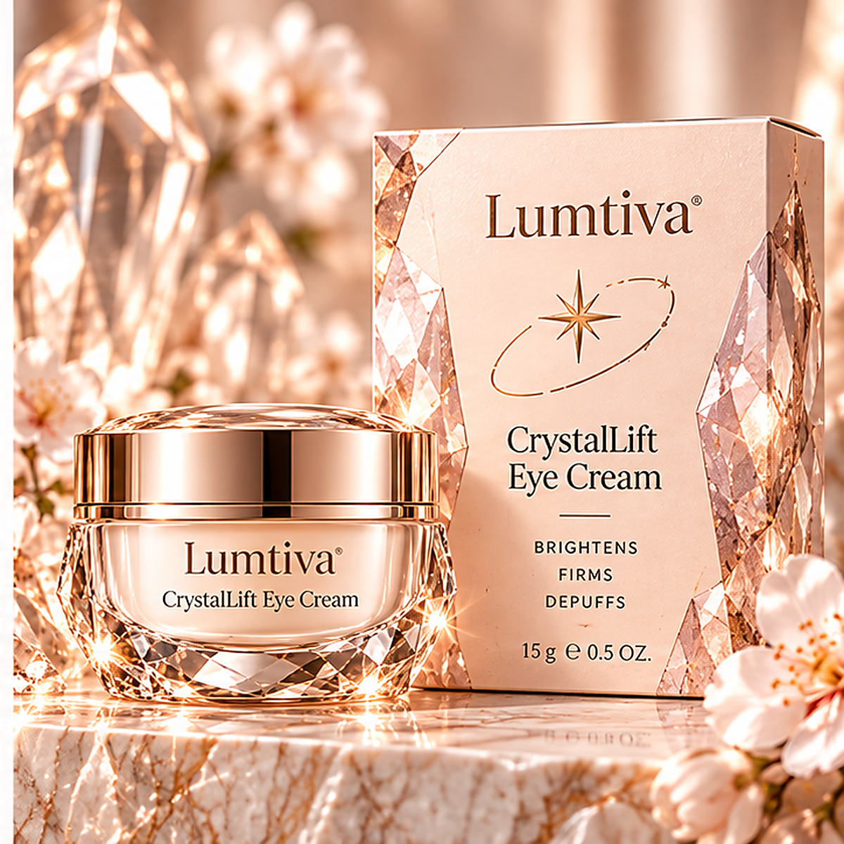 Lumtiva CrystalLift Eye Cream – packaging concept view
