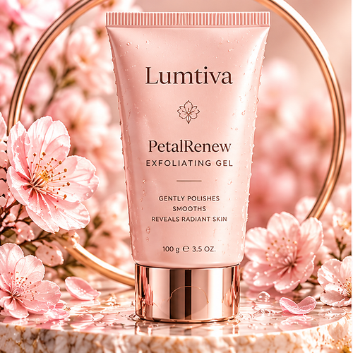 Lumtiva PetalRenew Exfoliating Gel – hero concept view