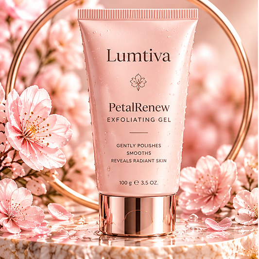 Lumtiva PetalRenew Exfoliating Gel – hero concept view