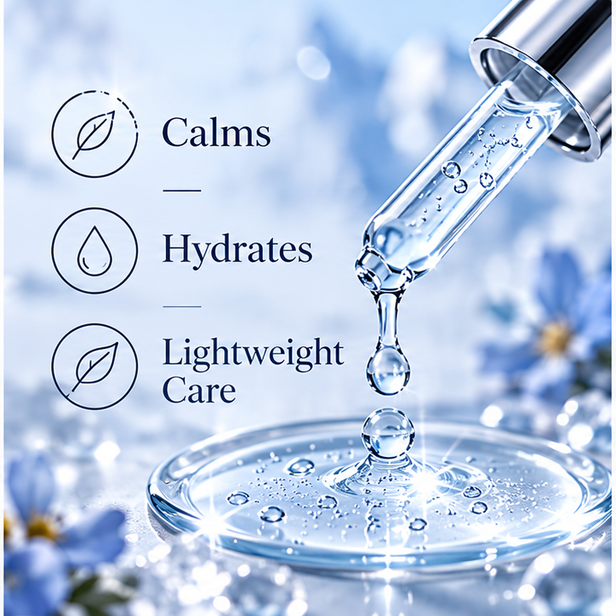 Lumtiva SnowMelt Calming Ampoule – benefits and texture concept view